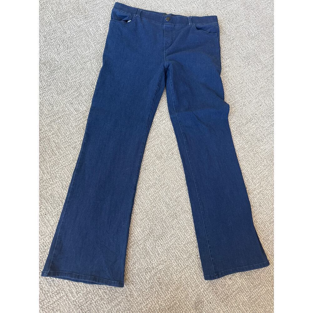Beta brand dark wide leg pull on stretch jeans XL